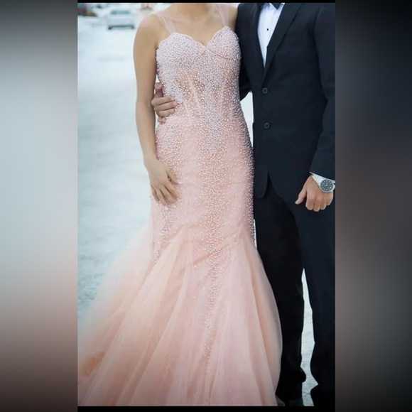 Designer: Jovani. Style# 98047 Color: Blush Size:2 - Picture 5 of 5